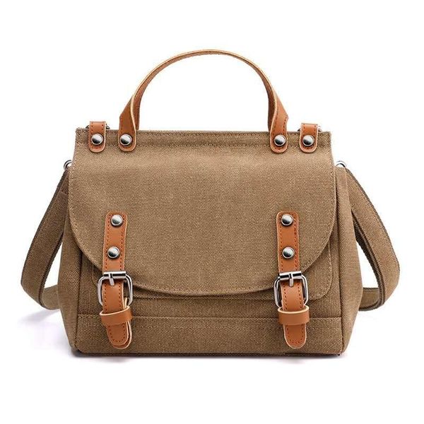 

evening bags canvas handbags 2021 retro solid color one-shoulder fashion all-match portable diagonal ladies bag
