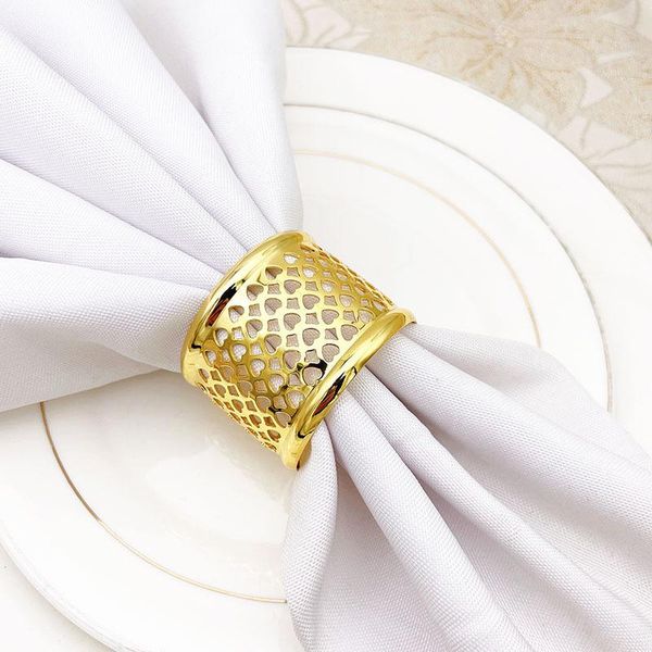

napkin rings 6pcs/lot hollow love ring alloy buckle holiday party deskdecoration supplies