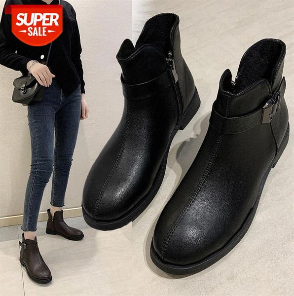 

women's boots, low-heeled shoes, british style and cashmere martin boots #b65s, Black