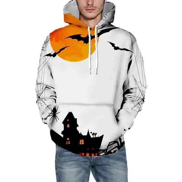 

dark bat men's 3d printing hoodie visual impact party punk gothic round neck american sweatshirt hoodie, Black