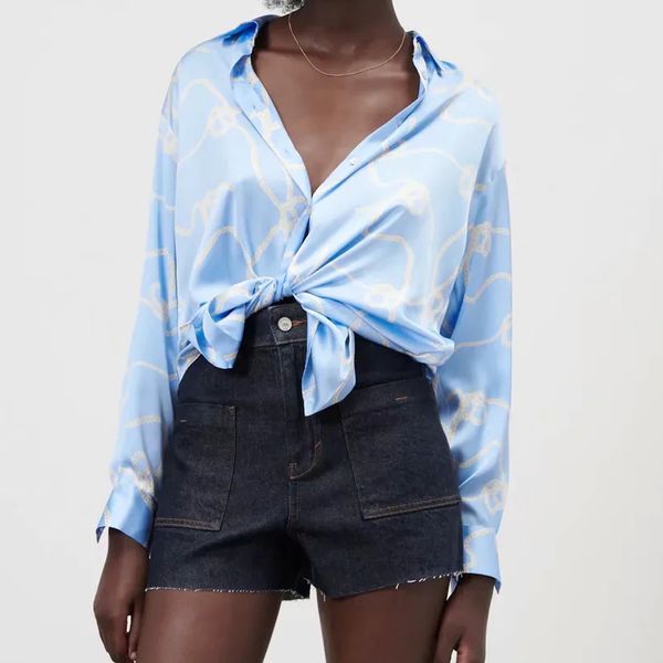 

women's polos za camisa feminina estampa floral retrÃ´, manga comprida folgada estilo simples casual chique rq83, White