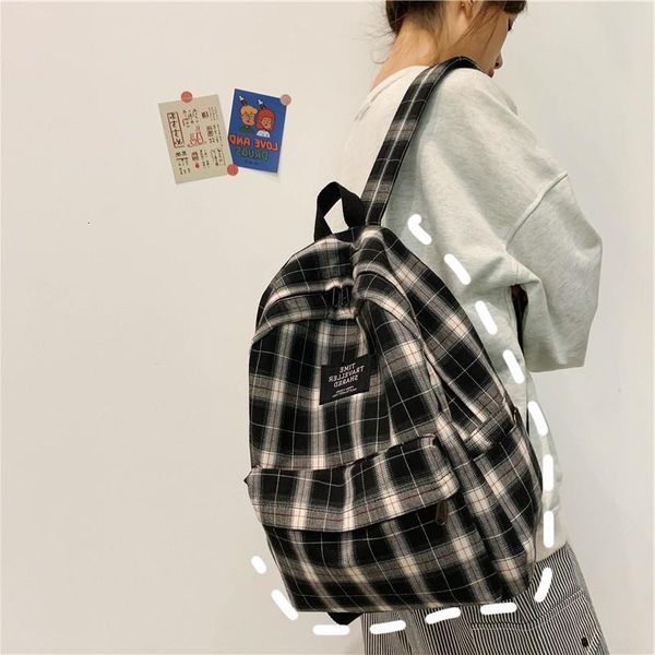 

backpack moda xadrez lona mochila feminina estudante universitÃ¡rio adolescente sacos de escola grande capacidade Ã prova dwaterproof Ã¡gua l7