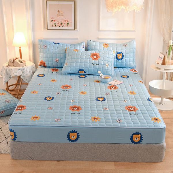 

sheets & sets mattress cover with elastic antibacterial bedding protector printed fitted bed sheet queen king size dust