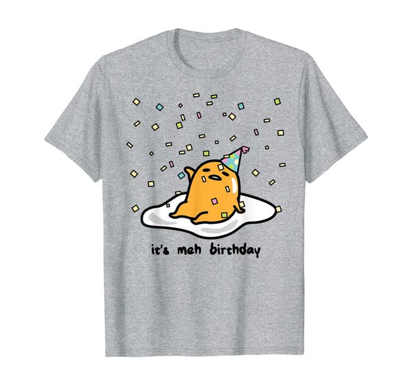 

gudetama the lazy egg it's meh my birthday confetti party t-shirt, White;black