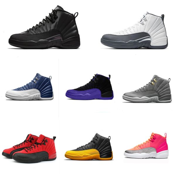 

12 12s men basketball shoes flu game university gold wolf grey fiba winterized mens outdoor sports sneaker shoes size 13lv8kxelh