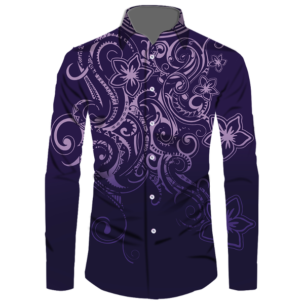 

men's casual shirts polynesian puletasi mens lapel 3d printed shirt fashion holiday premium long-sleeved custom on demand, White;black