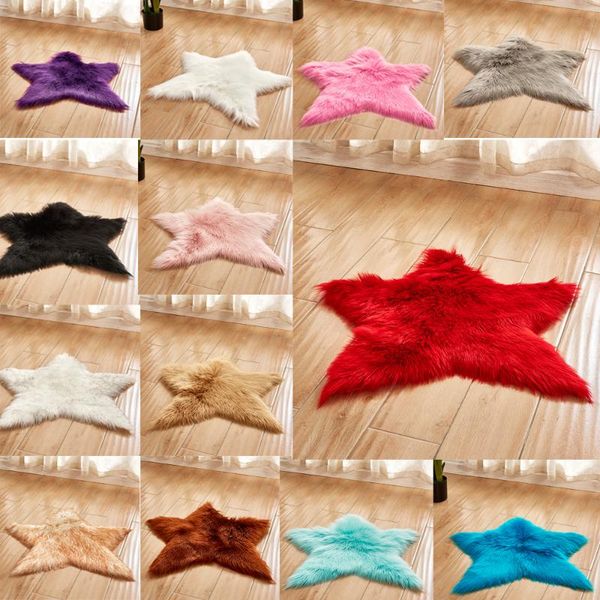 

carpets star rugs artificial wool hairy carpet faux floor mat fur plain fluffy area rug soft living room bedroom