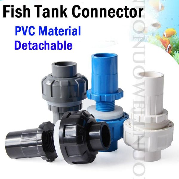 

watering equipments 1pcs 20 to 50mm pvc connectors pipe fittings tube joint aquarium water supply joints fish tank drainage connector
