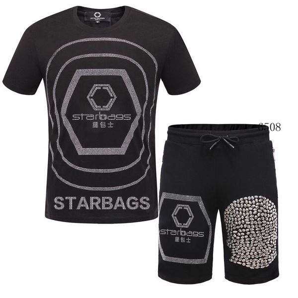 

men's tracksuits 2021starbags color diamond men's short sleeve t-shirt stamping loose street printing simple casual, Gray