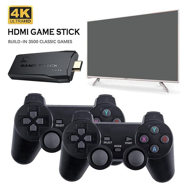 4K HD Video Game Console 2.4G Controlador Sem Fio Gamepad Jogos USB Stick Can Store 3500 Classic Home TV Game Portátil Jogadores Apoiar Double Play M8