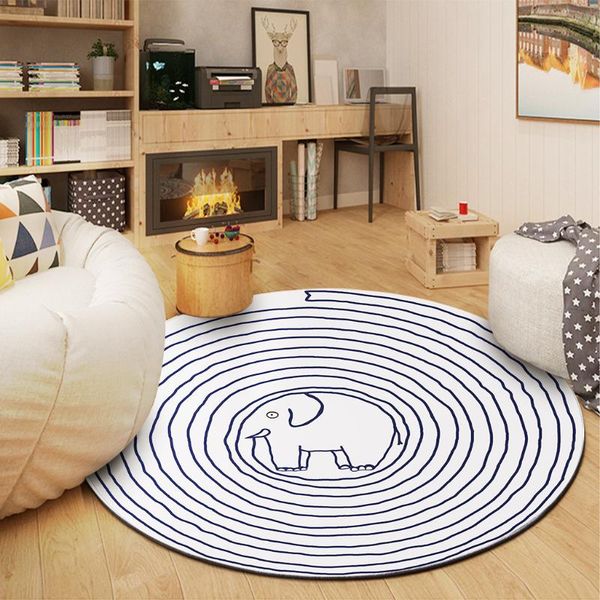 

carpets 2021 korean style cartoon cute round carpet plush thickened living room rug home decor soft children's bedroom girl's
