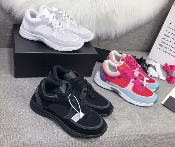 

2021 designer luxury sneakers men women reflective casual shoes party velvet calfskin mixed fiber with box, Black