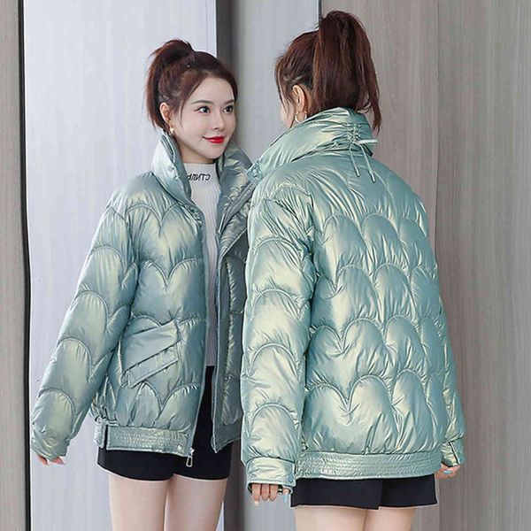 

bright face down cotton jacket women's short winter bread, Black