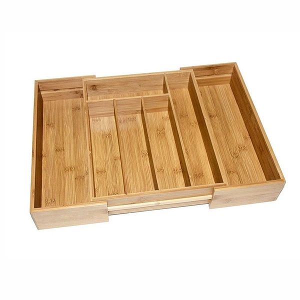 

storage bottles & jars retractable bamboo tableware drawer partition box cutlery tray kitchen