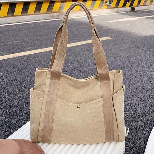 

evening bags canvas women shoulder 2021 female handbags large capacity fashion tote shopping and travel high quality