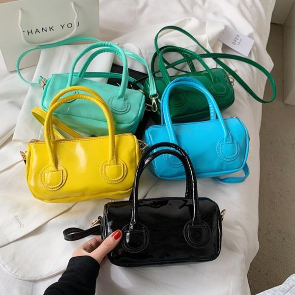 

evening bags patent leather women small purse handbags simple candy color ladies shoulder crossbody fashion design female messenger bag