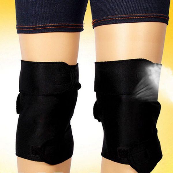 

wrist support sports kneepad arthritis brace patella tourmaline self-heating men women knee pads protect gear, Black;red