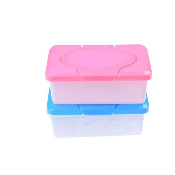 

tissue boxes & napkins plastic dry wet box case 1pcs baby wipes press -up design home holder accessories pink blue colors 1 pc