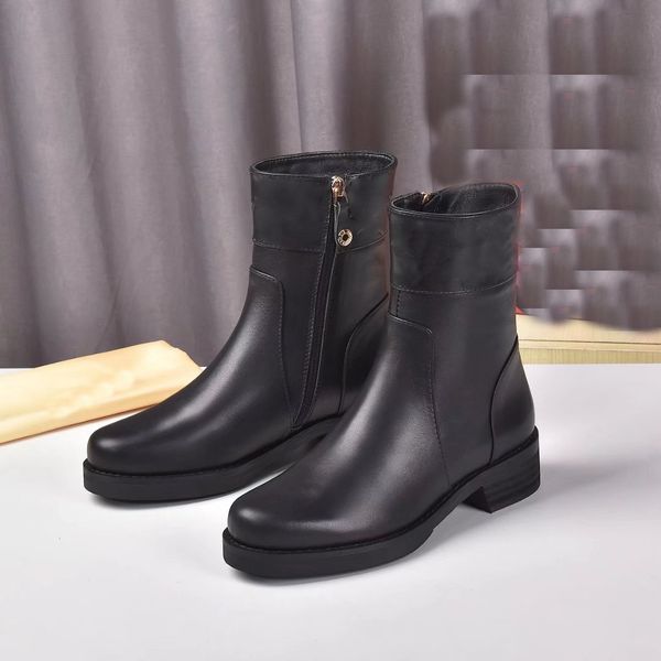 

luxury louises boots designer women winter sock boot chain leather letter shoes flat mid high heel vutto dtg23, Black