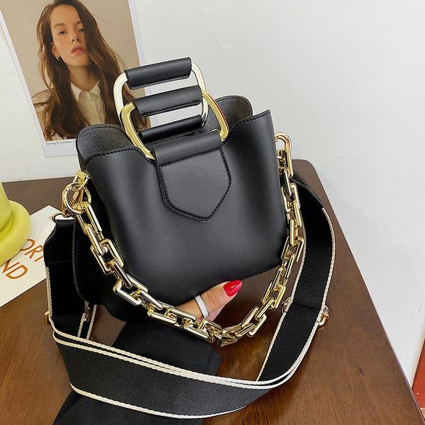 

evening bags thick chain women's pu leather crossbody shoulder with short handle bag female handbag casual fashion tote