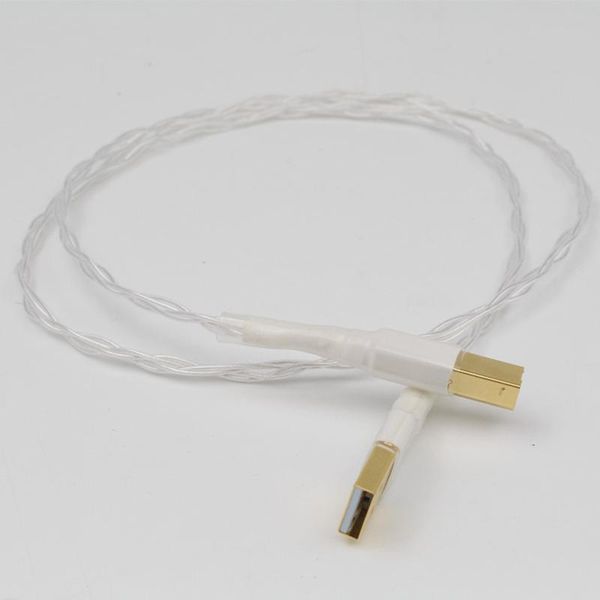 

audio cables & connectors hi-end silver-plated usb 6n occ cable hifi gold plated connector a-a a-b plug for data dac dvd