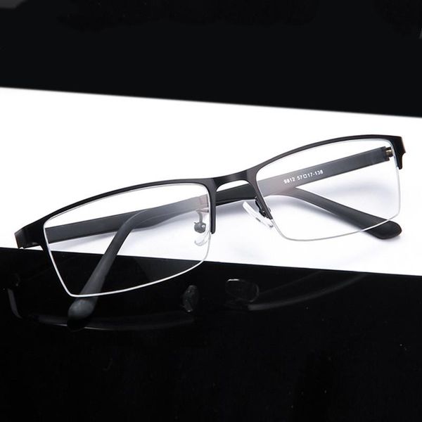 

fashion sunglasses frames spectacle frame men eyeglasses nerd computer optical prescription myopia clear lens glasses for male eyewear 9812, Black