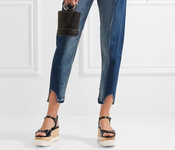 

summer fashion high platform women open toe sandals ankle strap ladies wedge heel soes concise style female dress shoes, Black