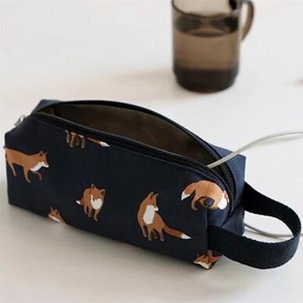 

cool wolf print cosmetic cases pencil bag teenager boys stationary children school case makeup bags &