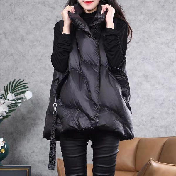 

women's vests female short cotton quilted jacket vest korean release student foreign style light in autumn and winter nv20, Black;white