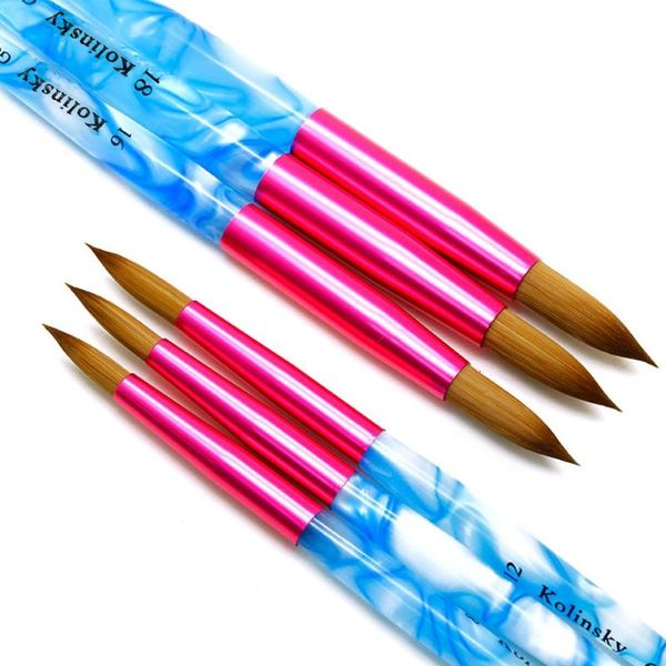 

nail brushes 1pc sable painting brush double-deck hair design carving uv gel builder pen art extension acrylic powder tool, Yellow