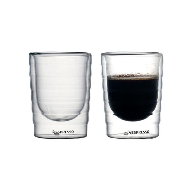 

cups & saucers 2 pieces of 80ml double wall-mounted heat-insulating heat-resistant borosilicate coffee for 2.7oz italian latte