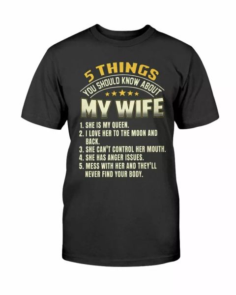 

men husband t-shirt funny 5 things about my awesome wife to husband tee gifts, White;black