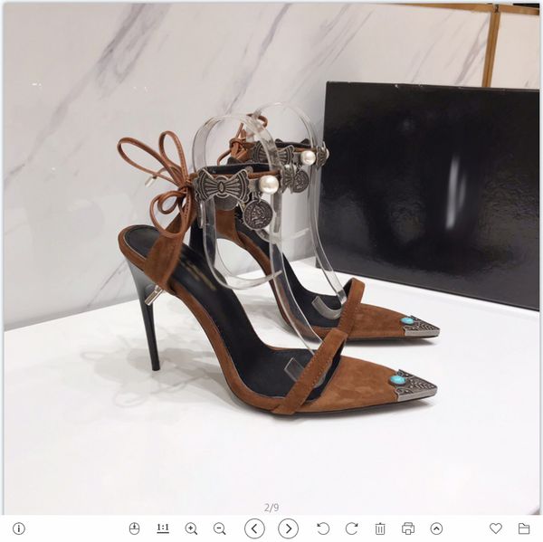 

2021 good quality fashion women luxurys designers shoes designer sandals womens luxury high heels sandal dress shoess with box size 35-41 -g, Black