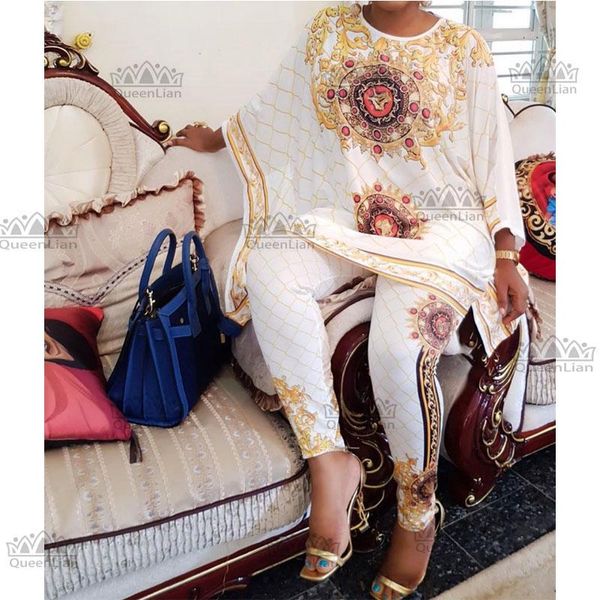 

ethnic clothing 2 piece set africa clothes african dashiki fashion suit (and trousers) super elastic party plus size for lady, Red