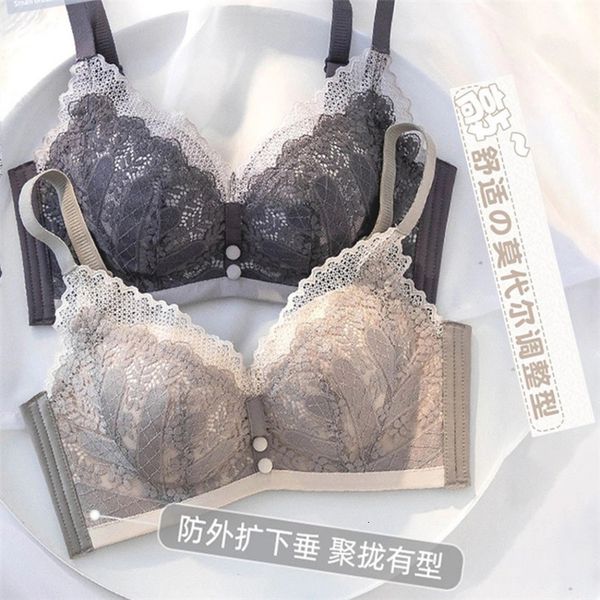

underwear modal's without steel ring, big chest showing small closing, auxiliary breast bra, lace adjusting gathering, Red;black