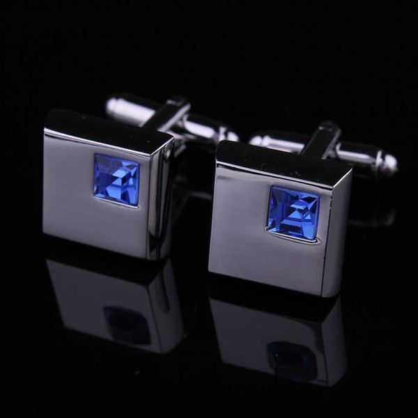 Andere Bräutigam -Accessoires Mode Blue Crystal für Herrenhemd Heiße Hochzeit Cufflinks Geschenk mit 3 Farben für die Wahl