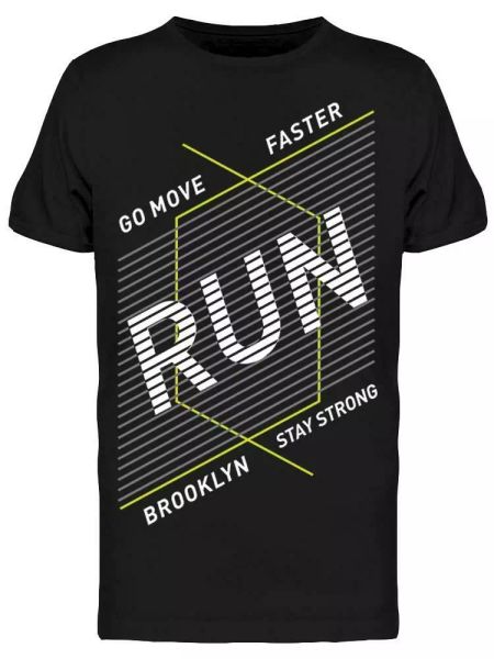 

Stay Strong Run Faster Tee Men's -Image by Shutterstock, White;black