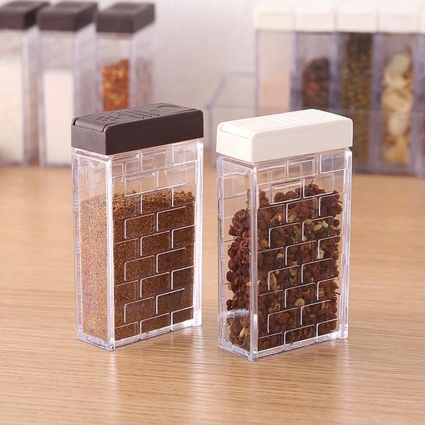 

storage bottles & jars spice organizer seasoning box kitchen bottle transparent salt and pepper cumin powder