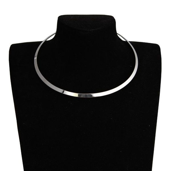 

chokers sell circle bright metal simple collar fashion necklace woman party jewelry neck accessories 022, Golden;silver