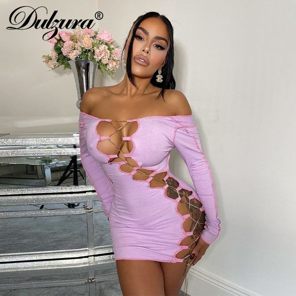 

ribbed chain lace up cross long sleeve mini dress patchwork bodycon streetwear party club women 2021 autumn winter, Black;gray