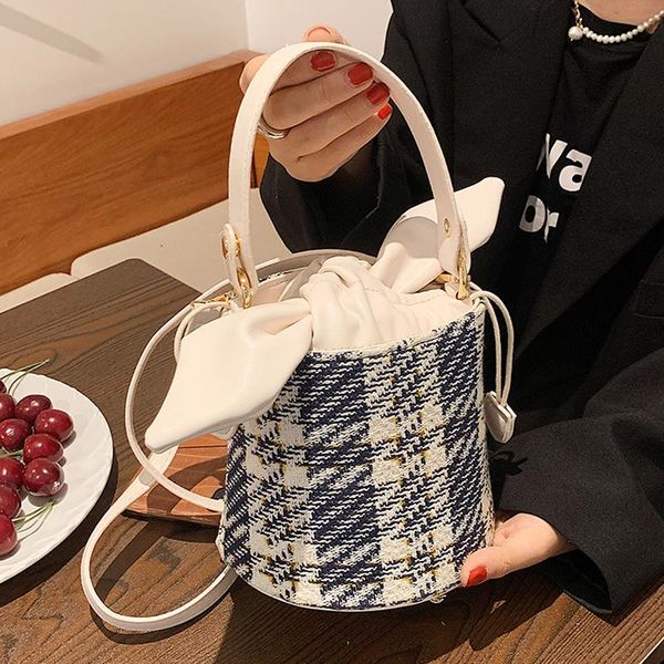 

evening bags small lattice bucket bag 2021 cylinder single shoulder messenger