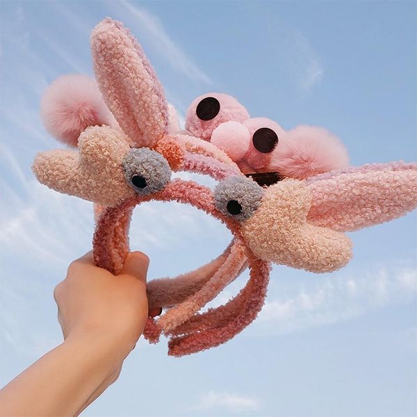 

hair accessories small animal headband women's all-match outing band face wash simple korean online red bundle hairpin fixer, Slivery;white
