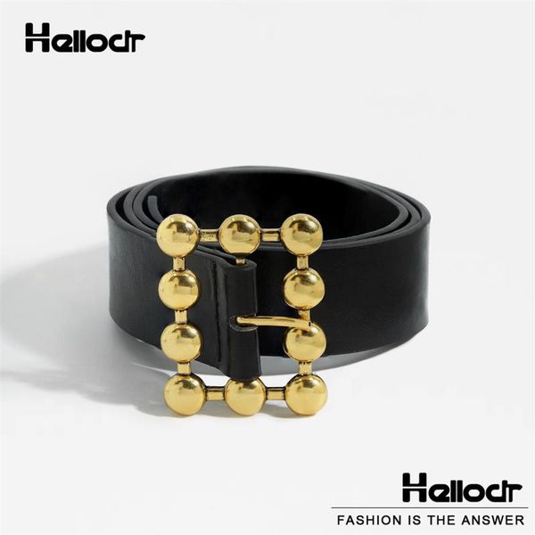 

belts hellodr fashion pu round set crystal women's belt alloy metal buckle with jeans dress ladies, Black;brown