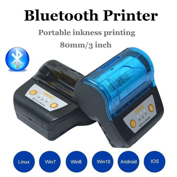 

printers 3 inch thermal receipt printer inkness printing bluetooth connected with smart phone and computer wireless