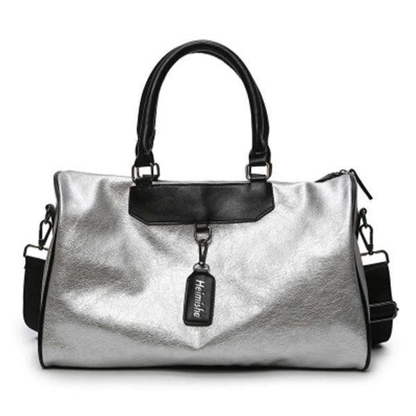

duffel bags brand fashion pu leather handbag crossbody big female for women silver girl messenger hand ladies tote travel