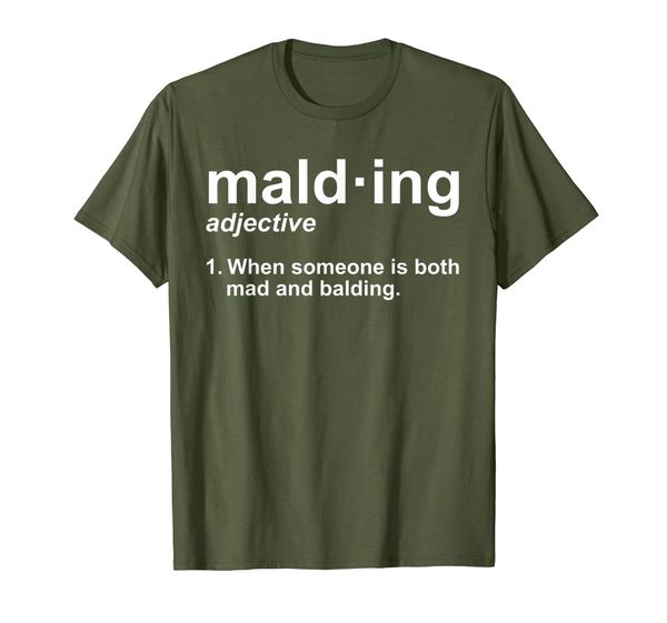 

malding definition - funny mad and balding novelty t-shirt, White;black