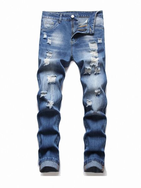 

men ripped bleach wash jeans o3qs#, Blue