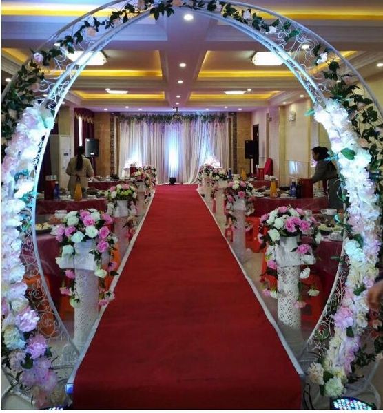 

party decoration wedding iron ivory door props arch carved flower horn white shelf