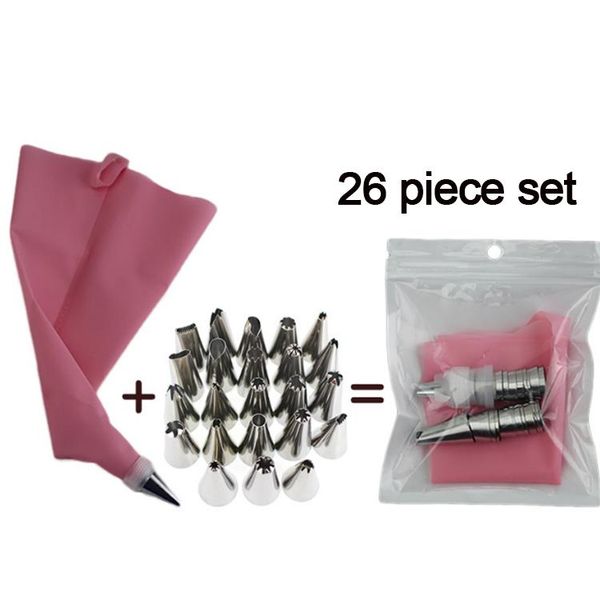 

baking & pastry tools silicone bag tips kitchen diy icing piping cream reusable bags 24 nozzle set cake decorating home