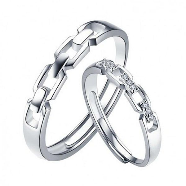 

wedding rings visisap romantic zircon lock love couple for women marriage proposal ring adjustable opening f073, Slivery;golden